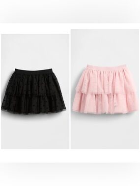 Gap Kids Tiered Tulle Skirts Black/Pink Size  M